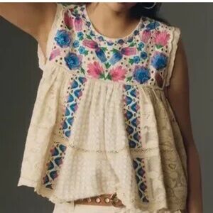 Anthropologie embroidery cute top